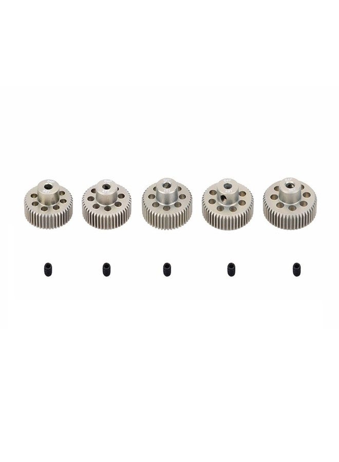 KingVal Replacement 5PCS 64DP 3.175mm 50T 51T 52T 53T 54T Aluminium Pinion Motor Gear Compatible with 1/10 RC Car Brushed Brushless Motor - Image 1